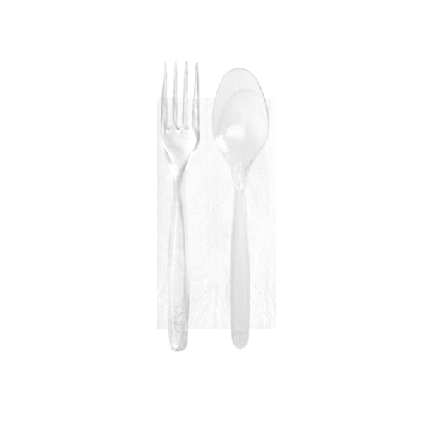 BIS forchetta e  cucchiaio con  tovagliolo